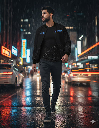 Water Drop Bomber Jacket