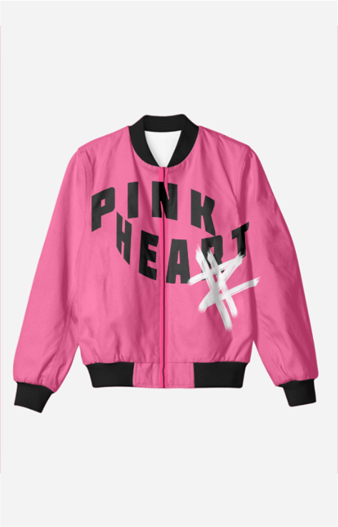 Pink Heart Bomber Jacket