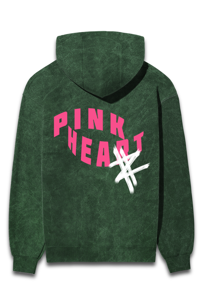 Pink Heart Wash Hoodie